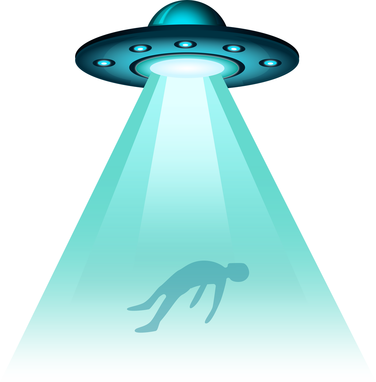 UFO Abducts Human Illustration