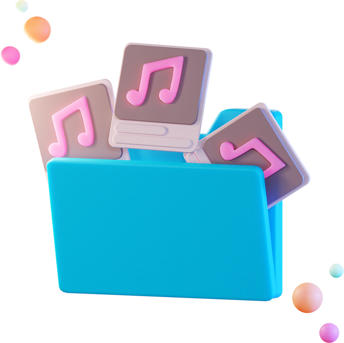 Data Files Audio, 3d icon Illustration